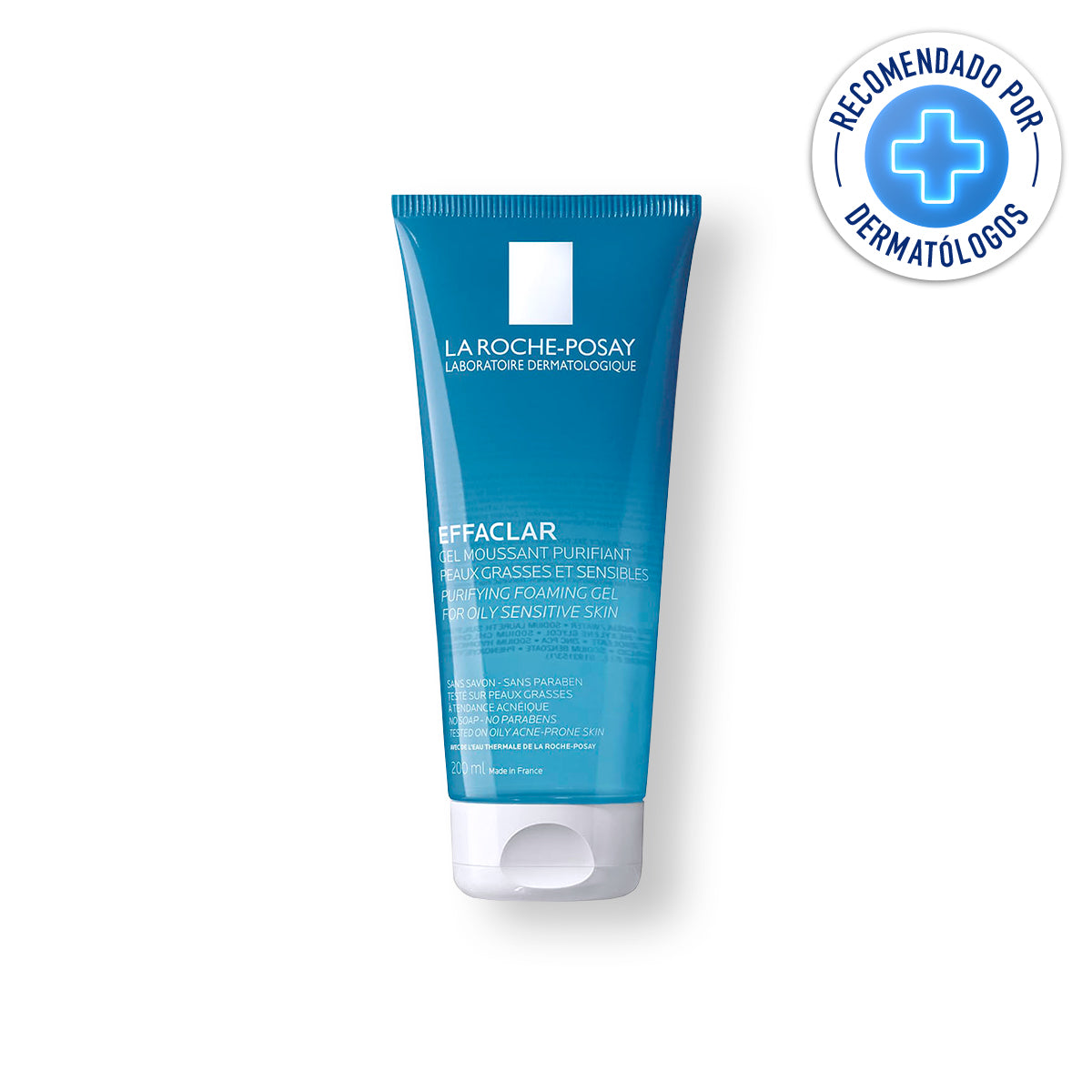 La Roche Posay Effaclar Gel Espumoso Purificante, Limpiador facial para piel grasa y sensible, 200ml