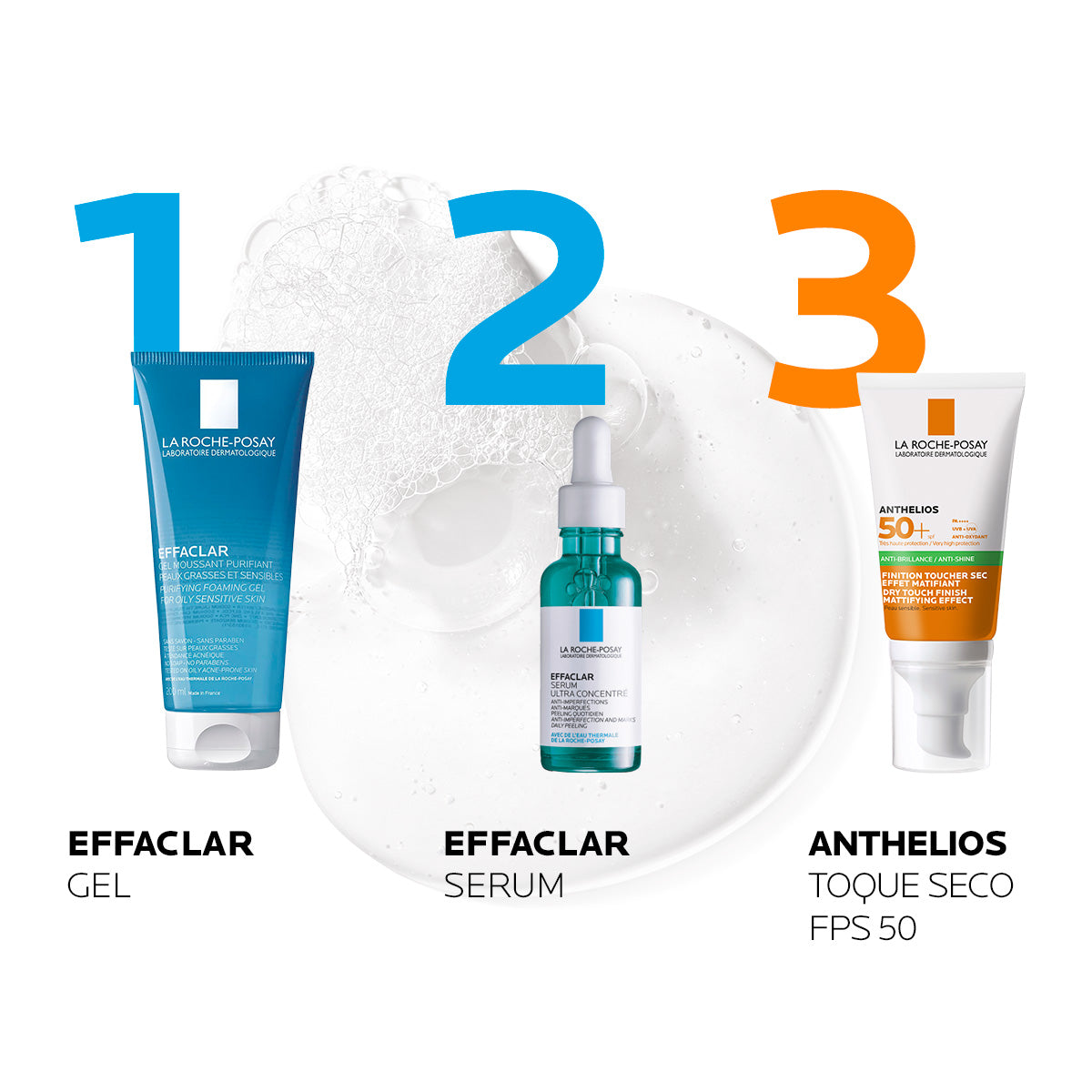 La Roche Posay Effaclar Gel Espumoso Purificante, Limpiador facial para piel grasa y sensible, 200ml