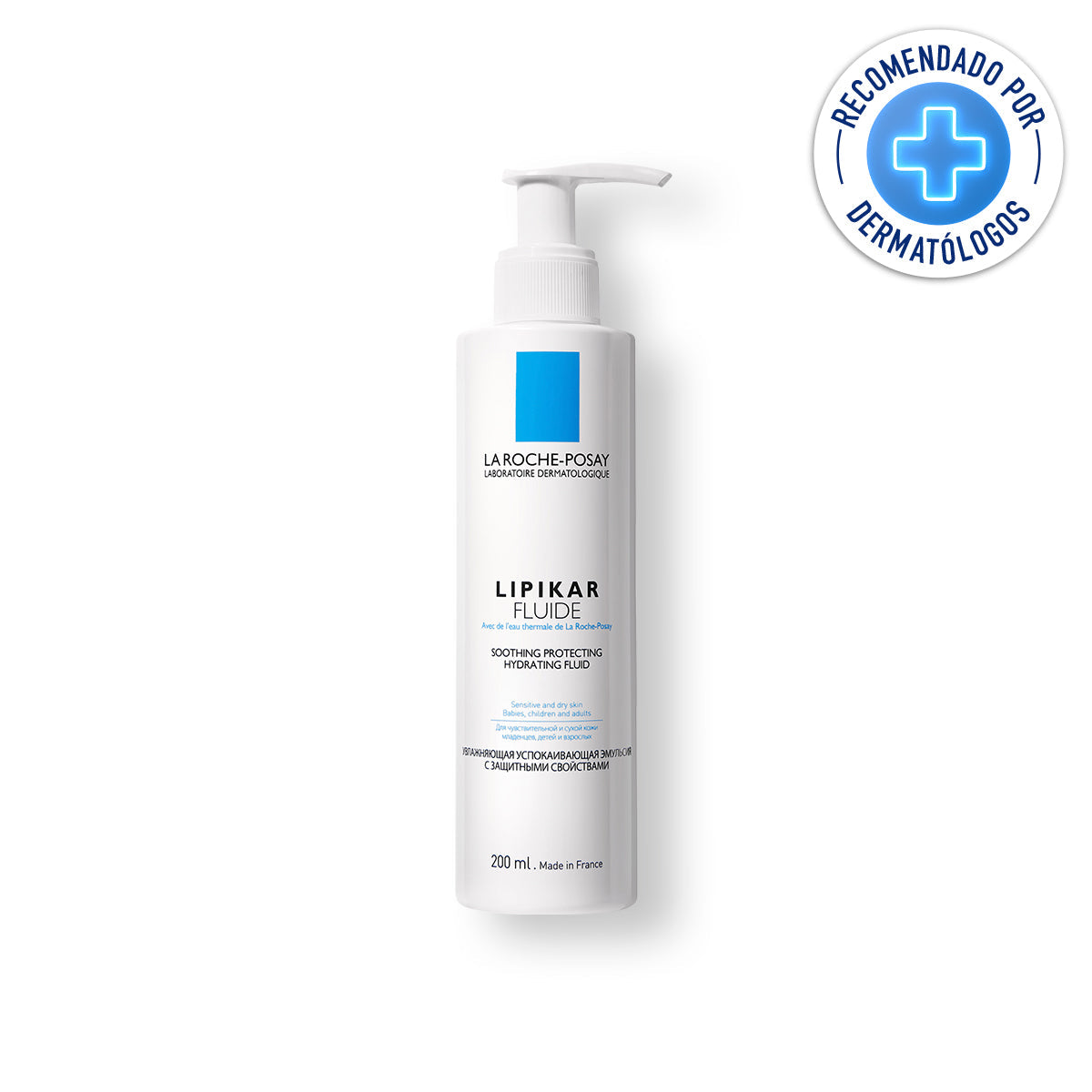 La Roche Posay Lipikar Fluido, Crema hidratante protectora para piel sensible a seca, 400ml