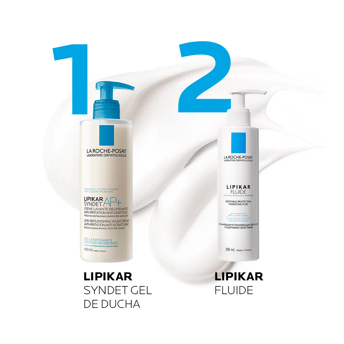 La Roche Posay Lipikar Fluido, Crema hidratante protectora para piel sensible a seca, 400ml