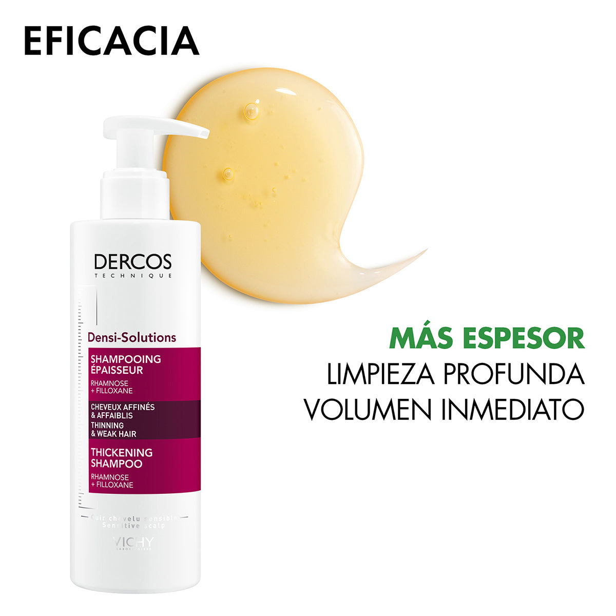 Vichy Dercos Densi-Solutions, Shampoo Densificador, 250ml.