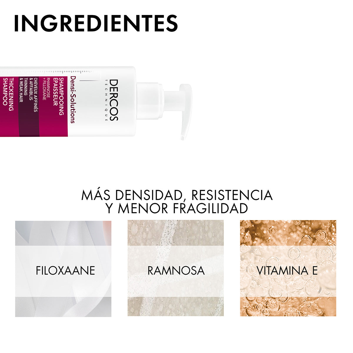 Vichy Dercos Densi-Solutions, Shampoo Densificador, 250ml.