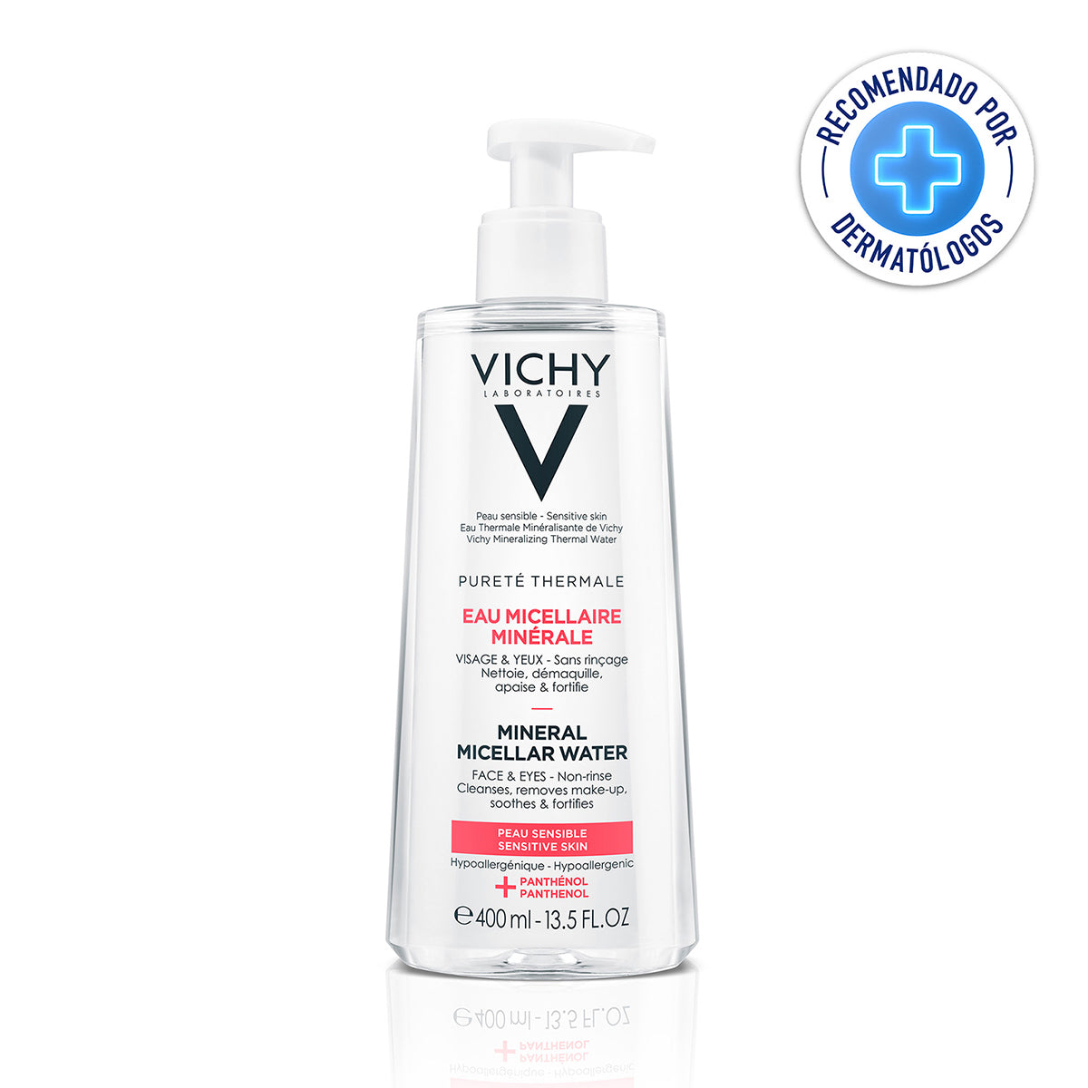 Vichy Purete Thermal Agua Micelar Mineral, Para piel sensible, 200ml.