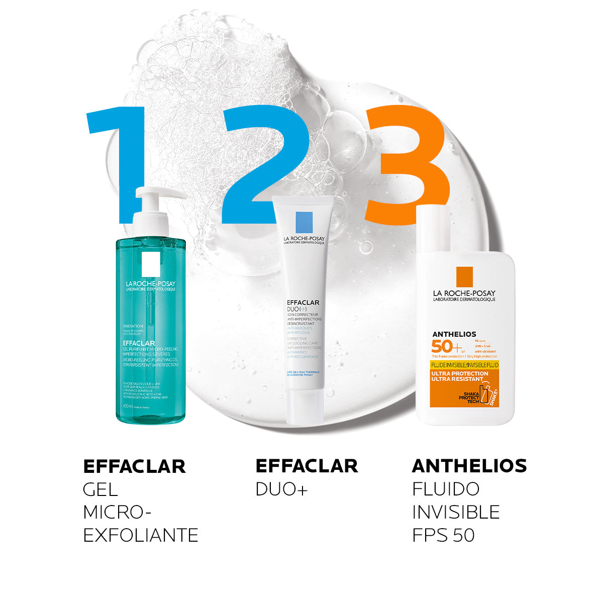 La Roche Posay Effaclar Gel Microexfoliante, Limpiador para piel grasa 400ml.