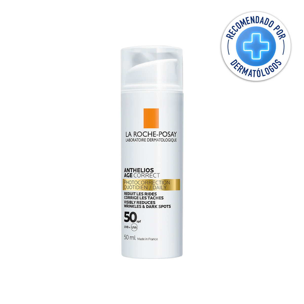 La Roche Posay Anthelios Age Correct FPS 50+, Protector solar facial anti-edad, 50ml