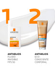 La Roche Posay Anthelios Eco-Consciente FPS 50+, Protector solar corporal biodegradable, 250ml