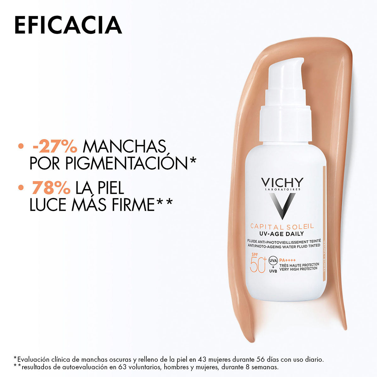 Vichy Capital Soleil UV-AGE DAILY FPS 50, Protector solar facial anti-envejecimiento, 40ml