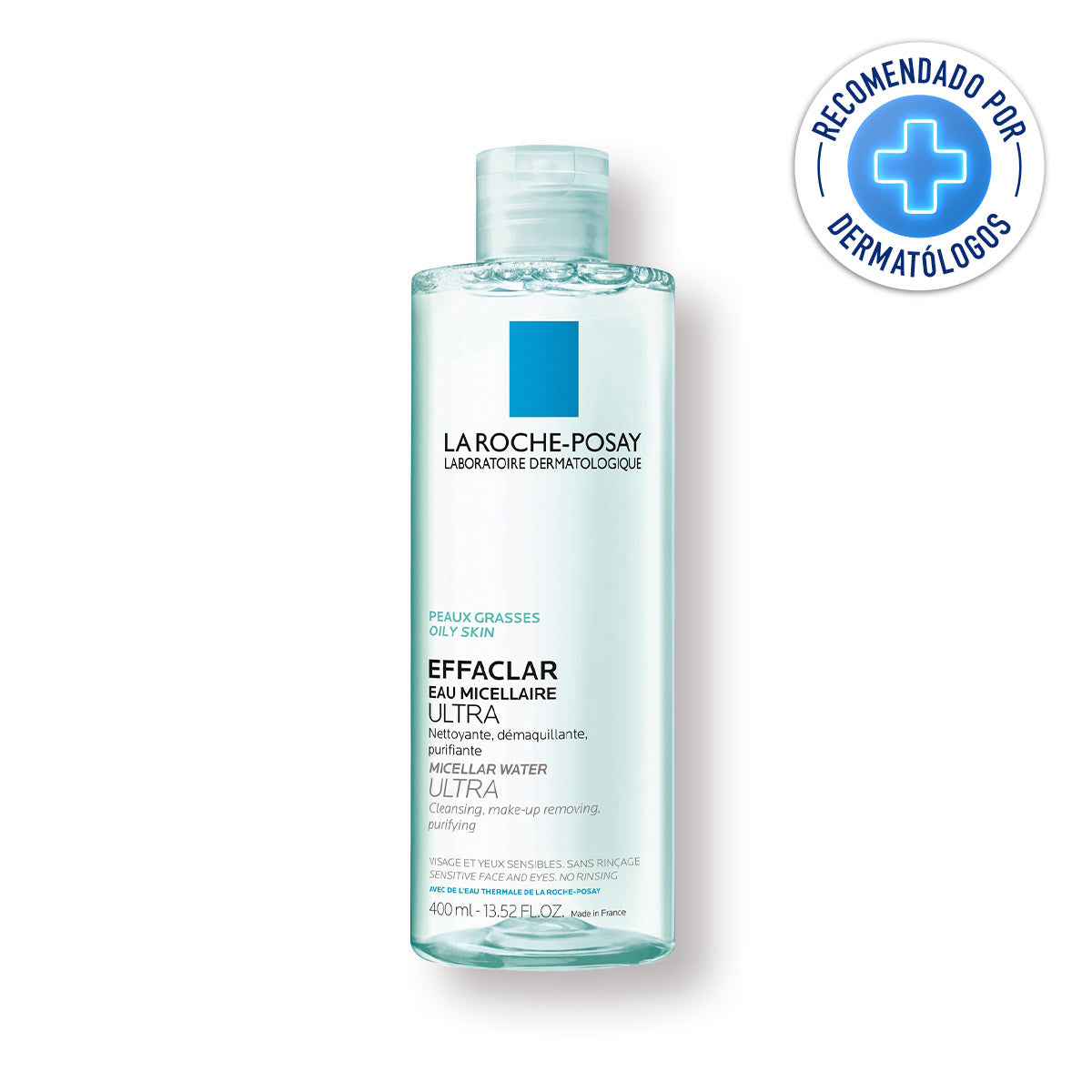 La Roche Posay Effaclar Agua Micelar, Desmaquillante para piel grasa, 400ml