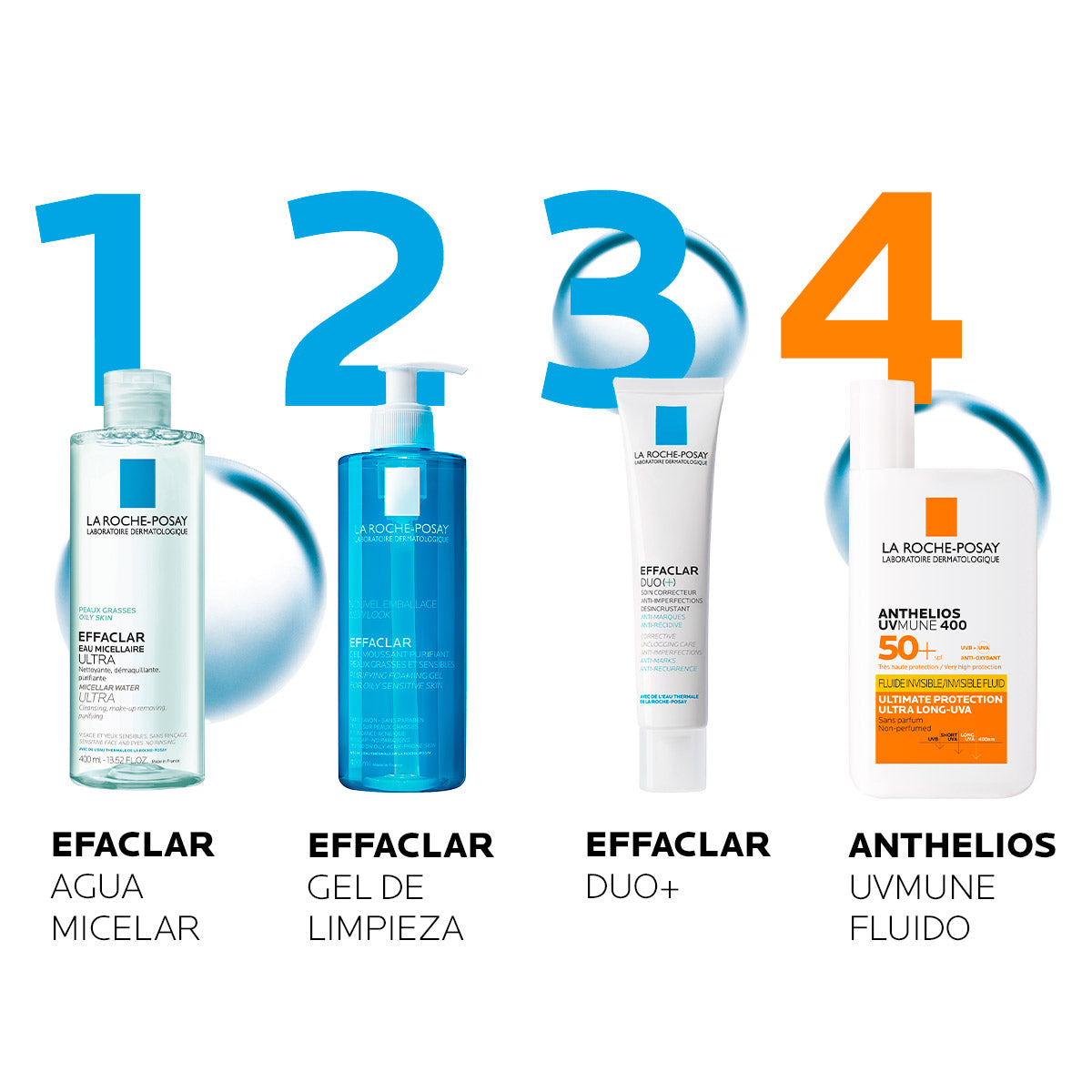 La Roche Posay Effaclar Agua Micelar, Desmaquillante para piel grasa, 400ml