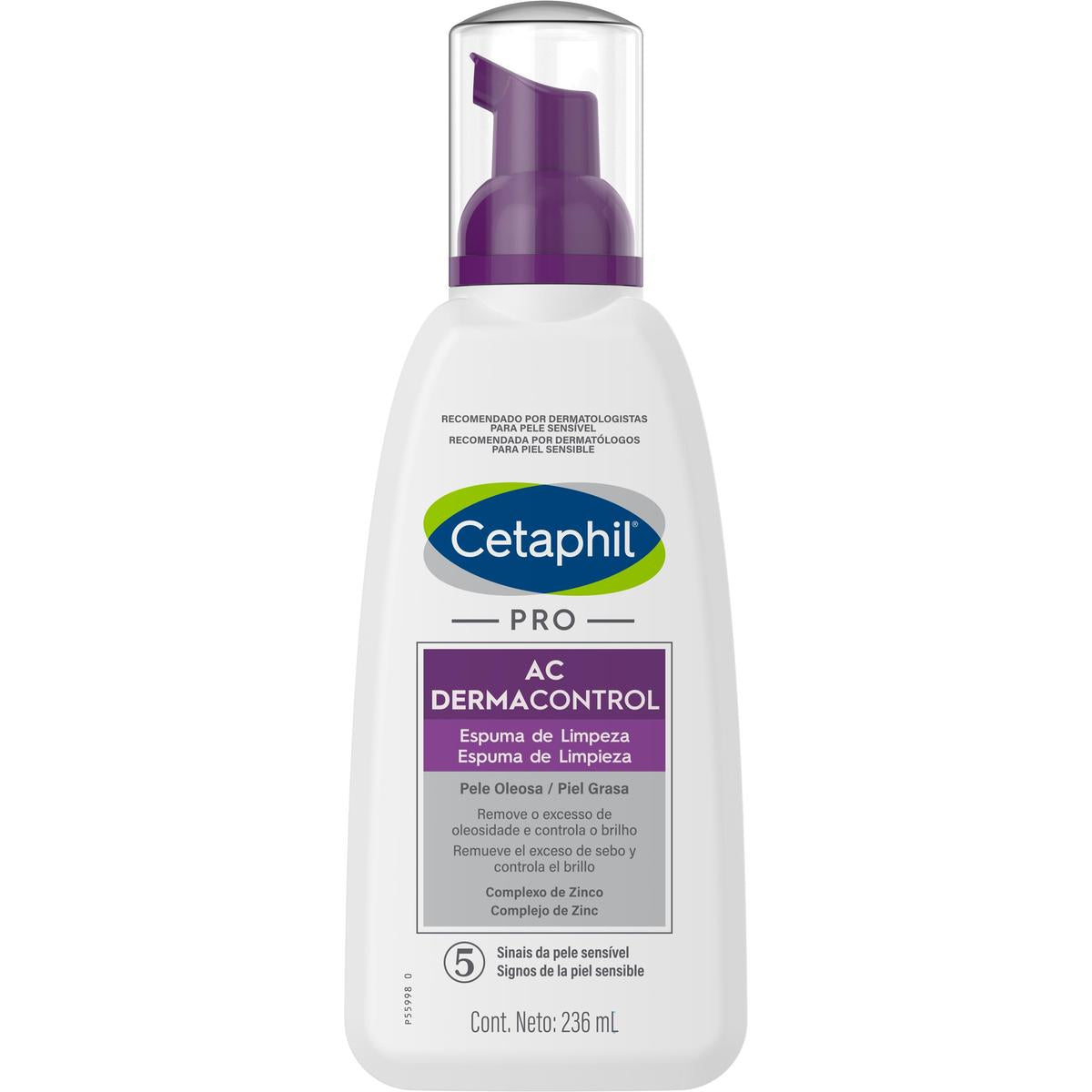 Cetaphil PRO AC Dermacontrol, Espuma de limpieza facial, 236ml