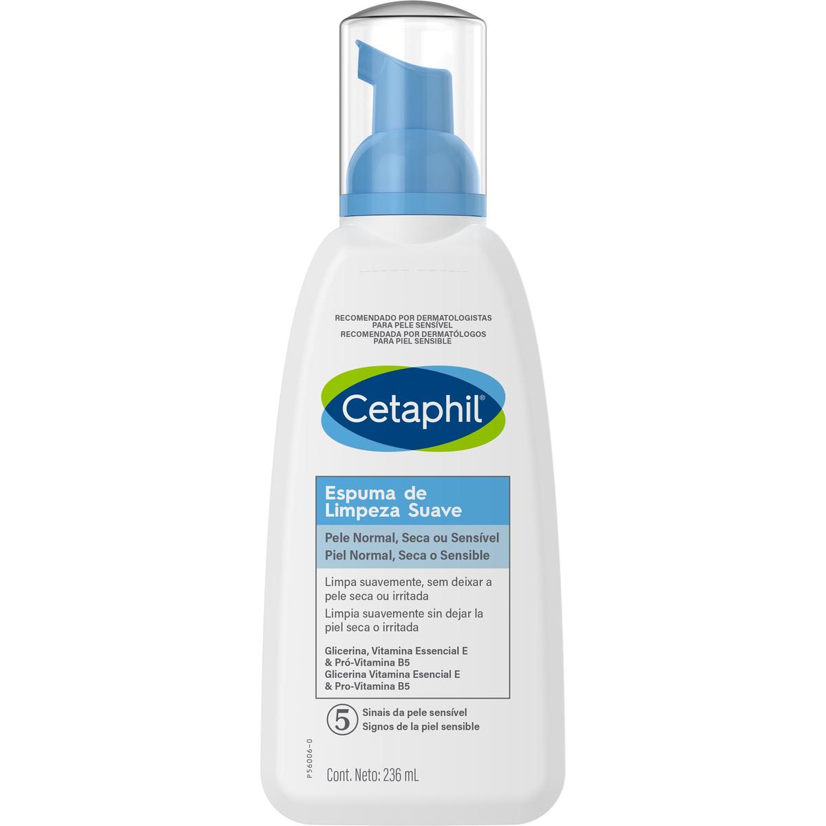 Cetaphil, Espuma de limpieza facial suave, 236ml