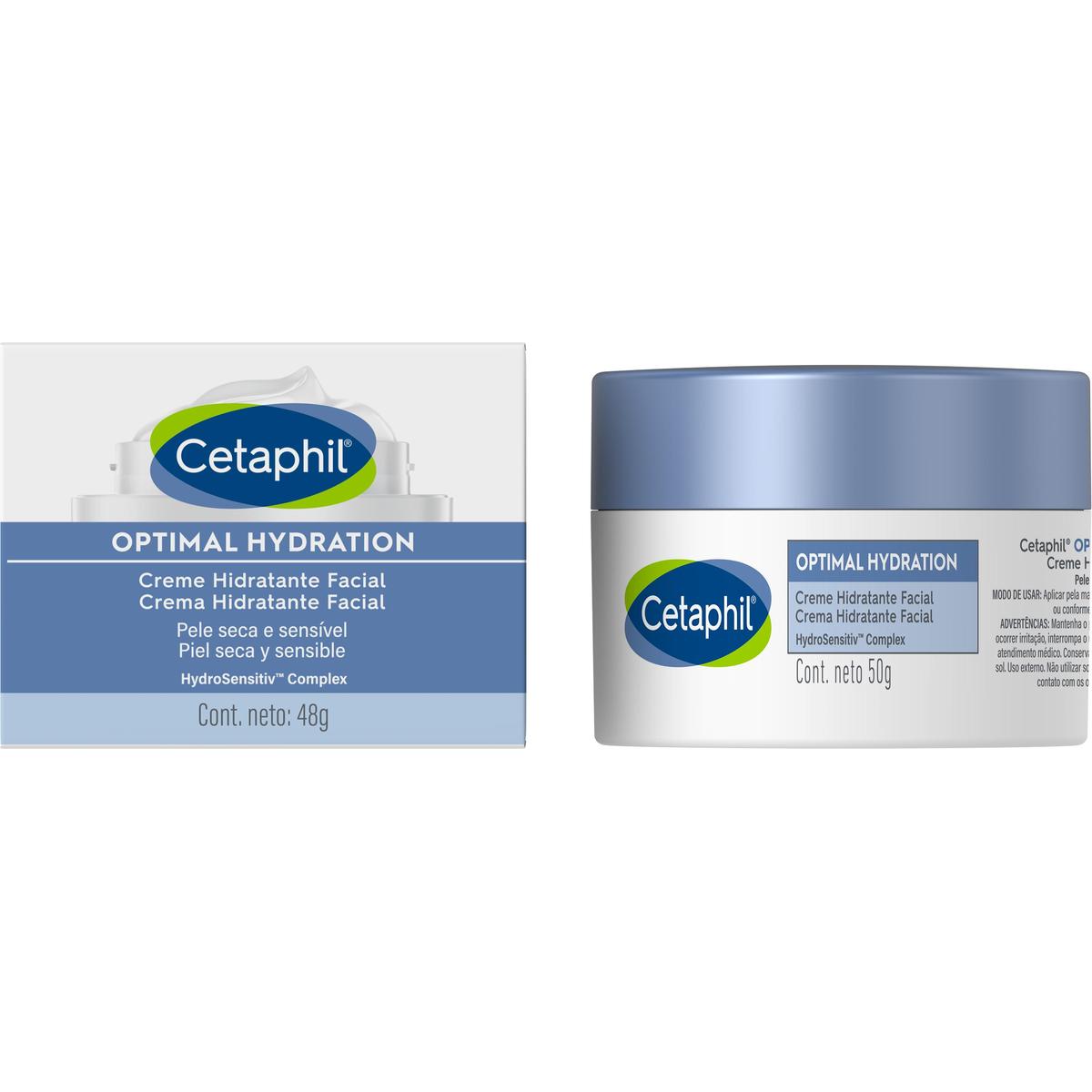 Cetaphil Optimal Hydration, Crema hidratante facial de día, 48gr