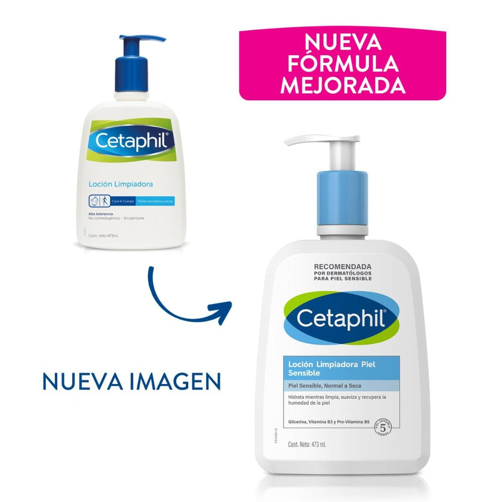 Cetaphil, Loción limpiadora para piel sensible, 473ml