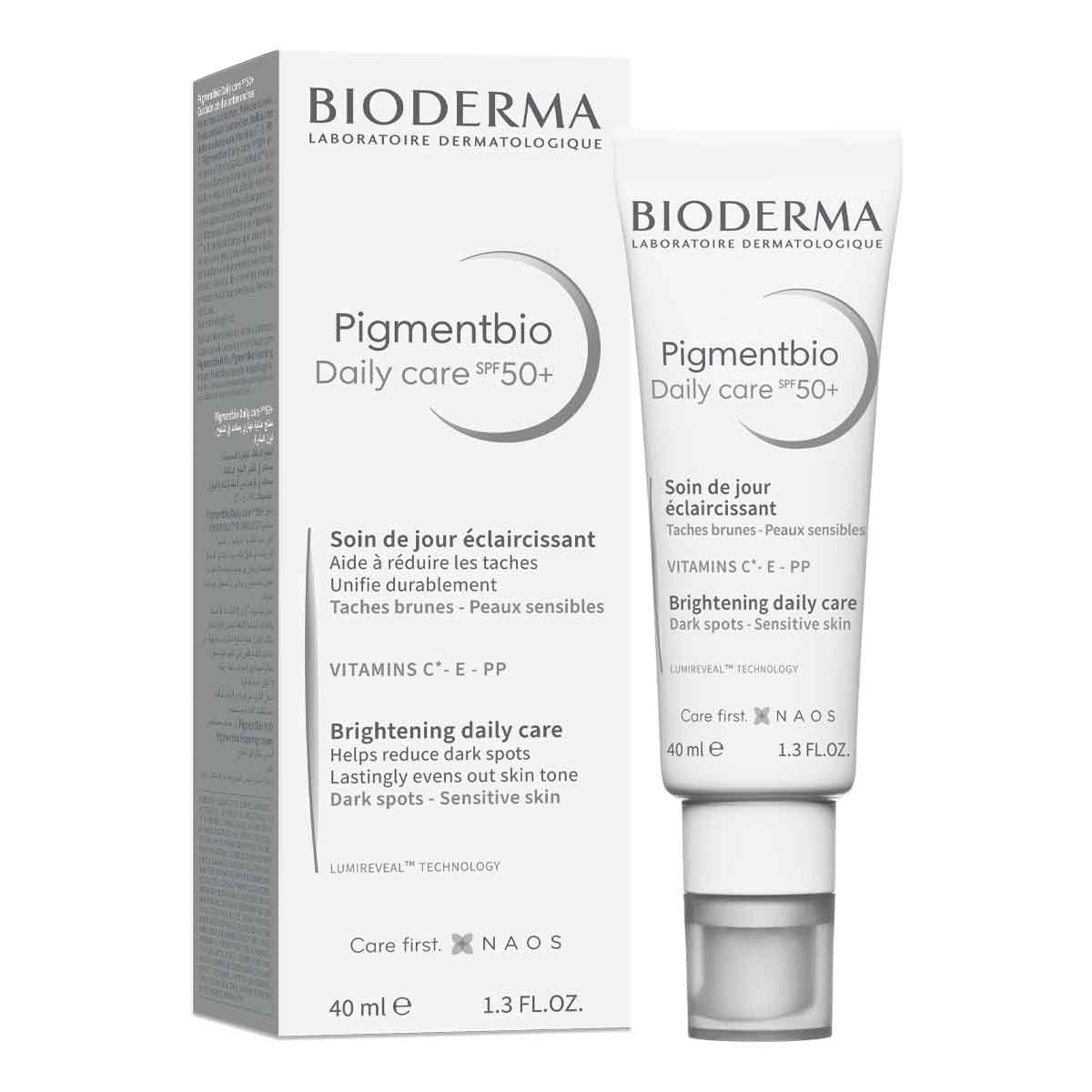 Bioderma Pigmentbio Daily Care FPS 50+, Crema de día despigmentante, 40ml