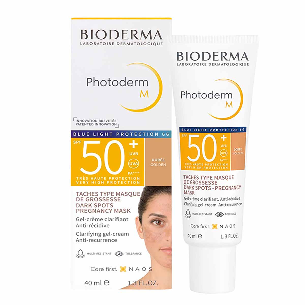 Bioderma Photoderm M FPS50+ Tono Dorado, Protección solar facial contra el melasma, 40ml