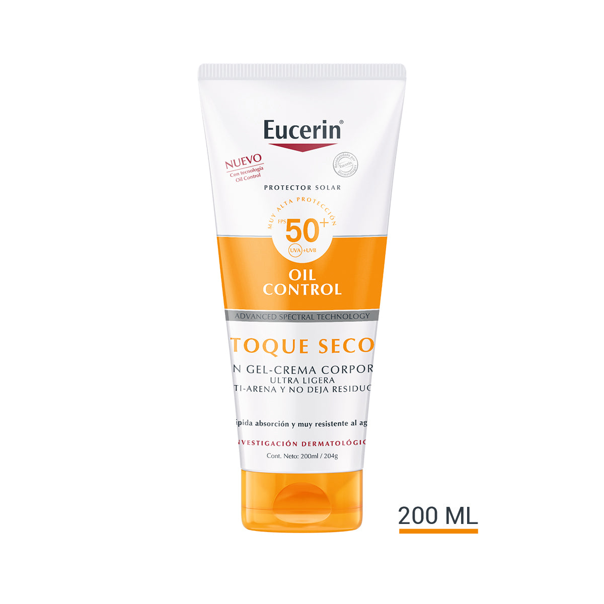 Eucerin protector solar corporal gel cremal oil control FPS50 200ml.