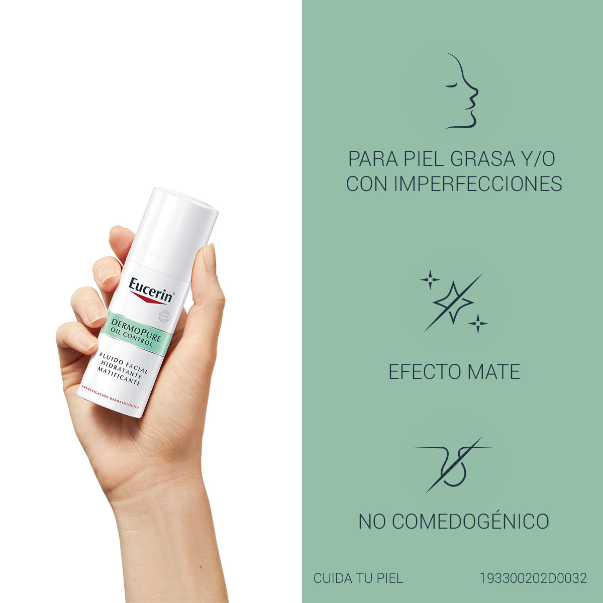 Eucerin fluido facial matificante dermopure piel grasa y/o con tendencia acneica 50ml.