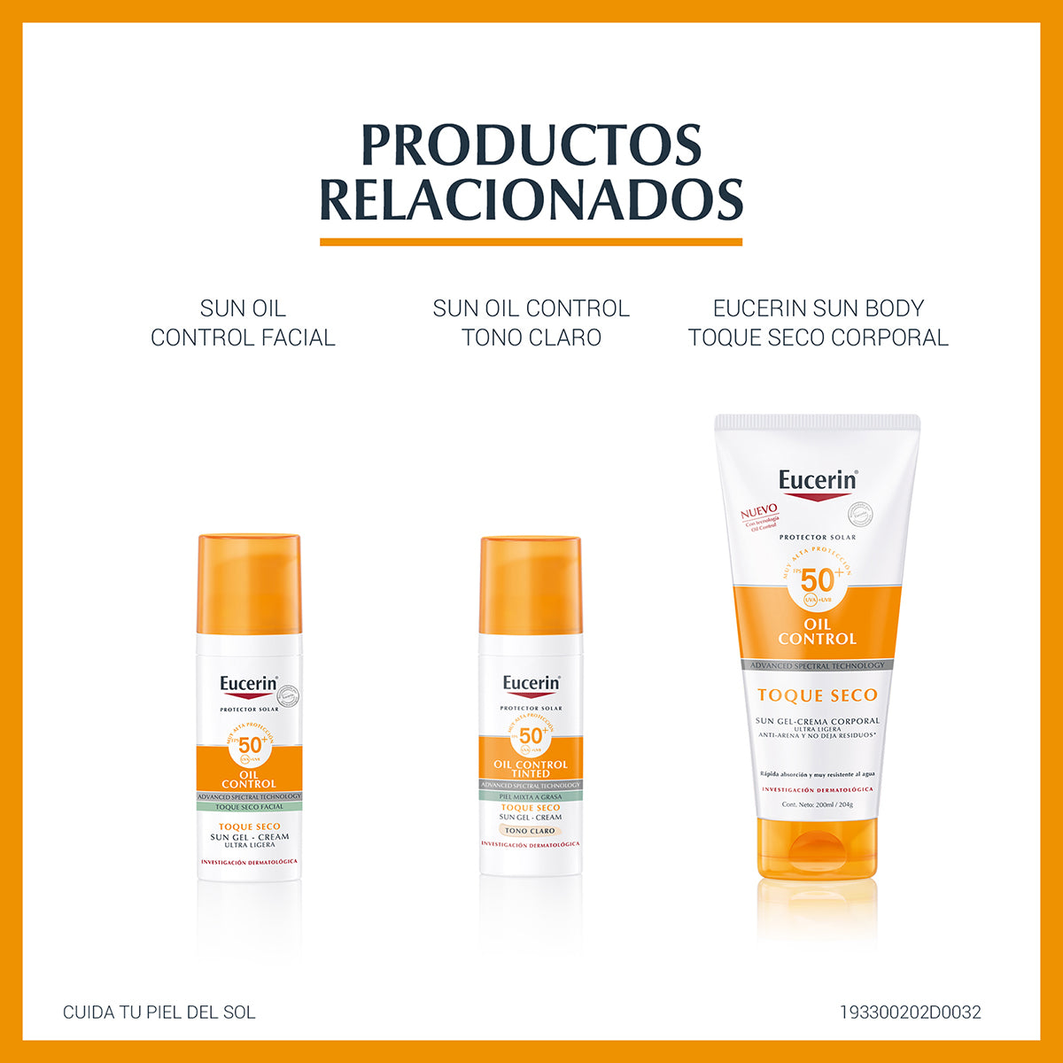 Eucerin sun oil control tinted protector solar facial tono medio FPS50+ 50ml.