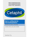 Cetaphil, Barra antibacterial dermolimpiadora para piel sensible, 127gr