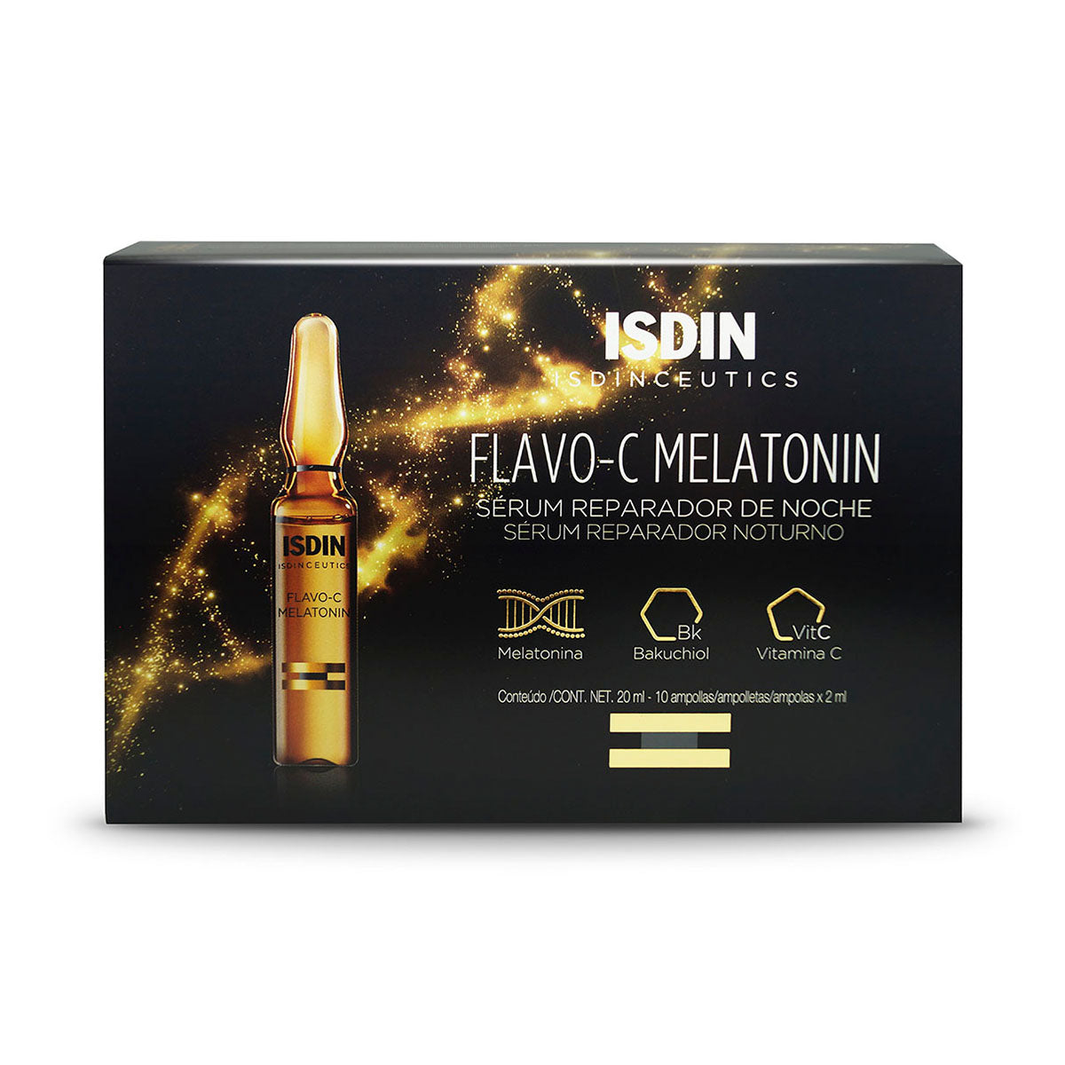 Isdin Isdinceutics Flavo-c Melatonina,  Serum reparador de noche.