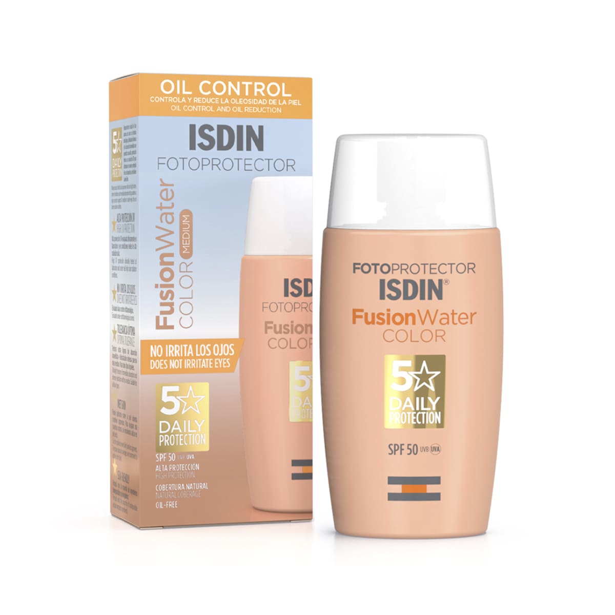 Isdin  Fotoprotector ISDIN Fusion Water FPS50+ Color Medio 50ml.