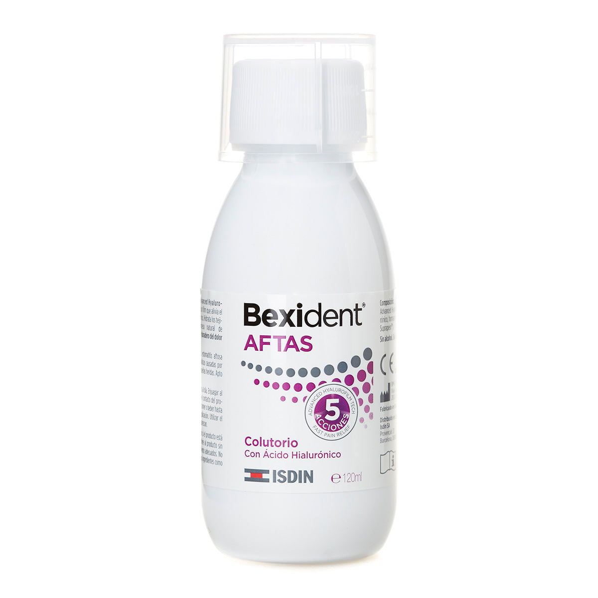 Isdin Bexident Aftas Colutorio, alivio rápido y duradero desde la 1ª aplicación 120ml.