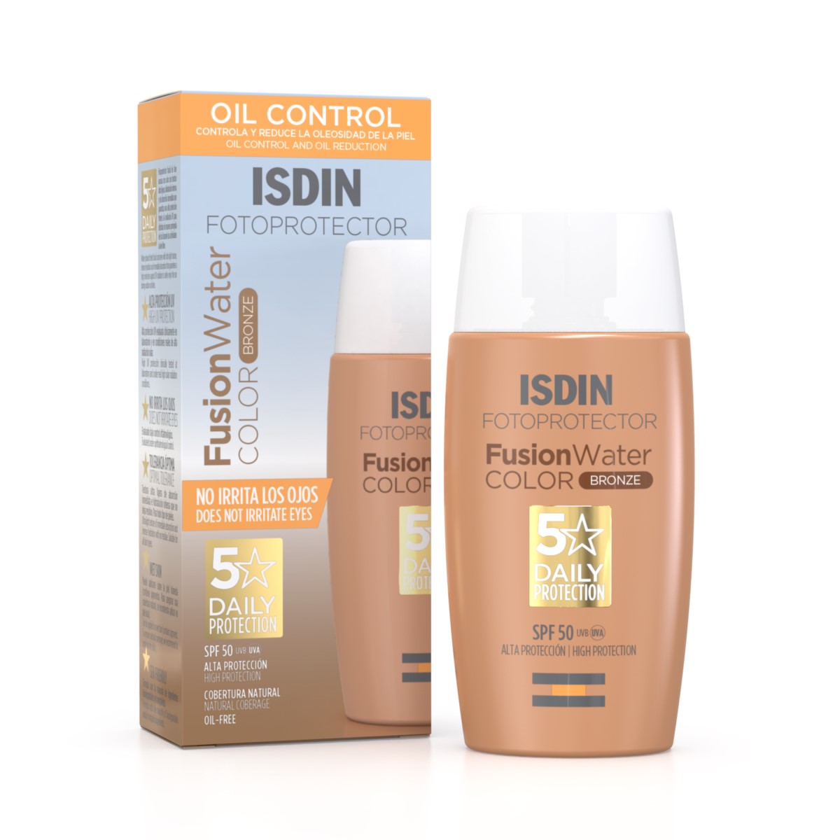 Isdin Fusion Water SPF50+ Color Bronze, fotoprotector para todo tipo de piel 50ml.