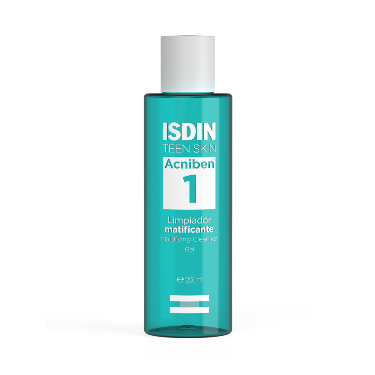 Isdin Acniben Gel Matificante, limpiador para piel grasa con tendencia acnéica 200ml.
