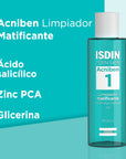 Isdin Acniben Gel Matificante, limpiador para piel grasa con tendencia acnéica 200ml.