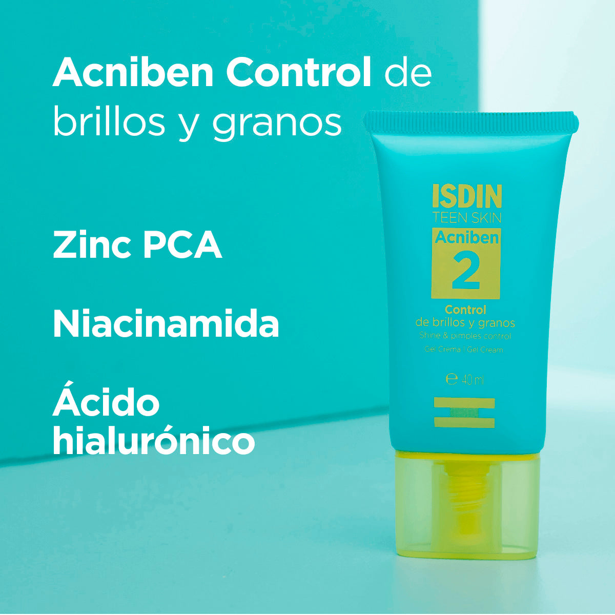 Isdin Acniben gel crema facial, control de brillo y granos 40ml.