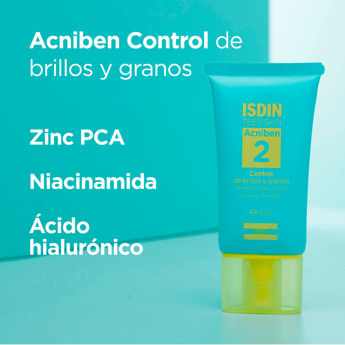 Isdin Acniben gel crema facial, control de brillos y granos 40ml.