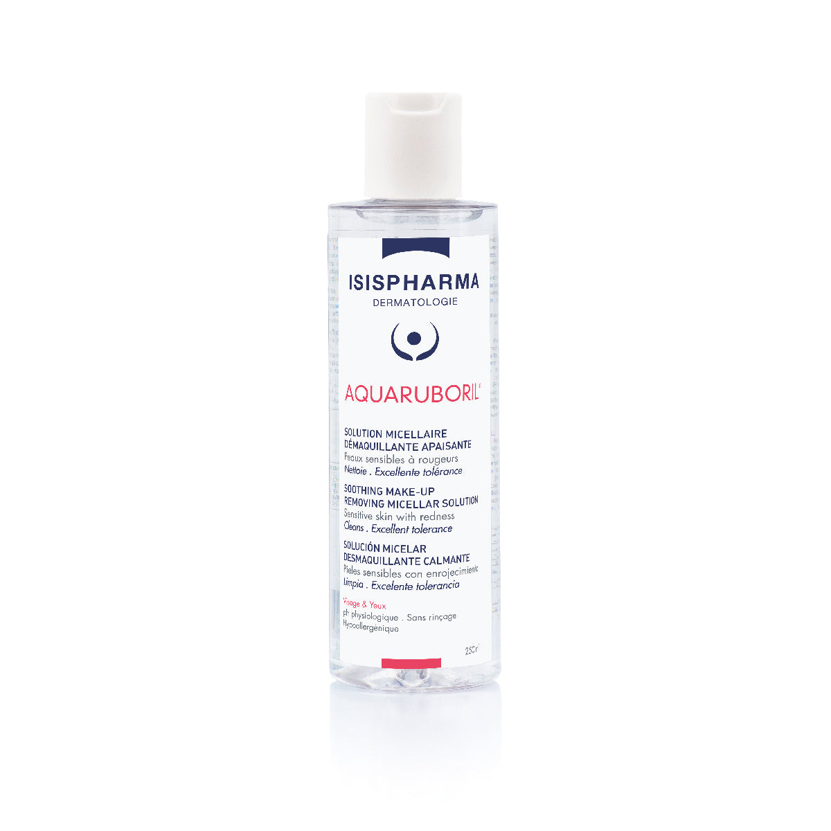 Isispharma  Ruboril Aqua Solución Micelar, Desmaquillante para piel sensible con enrojecimiento, 250ml