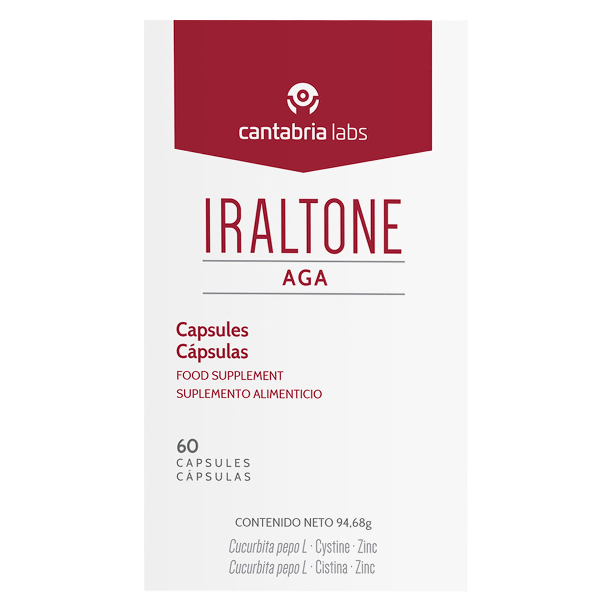 Cantabria Labs Iraltone AGA capsulas complemento alimenticio 60 cps.