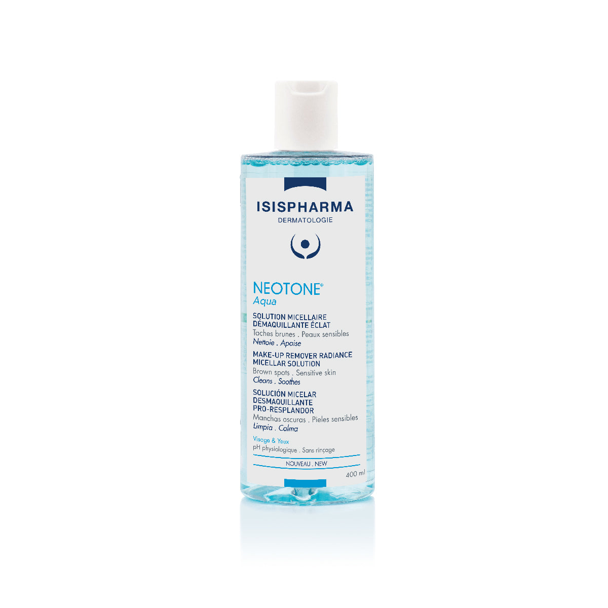 Neotone Aqua Solución Micelar, Desmaquillante para piel sensible y pigmentada, 400ml